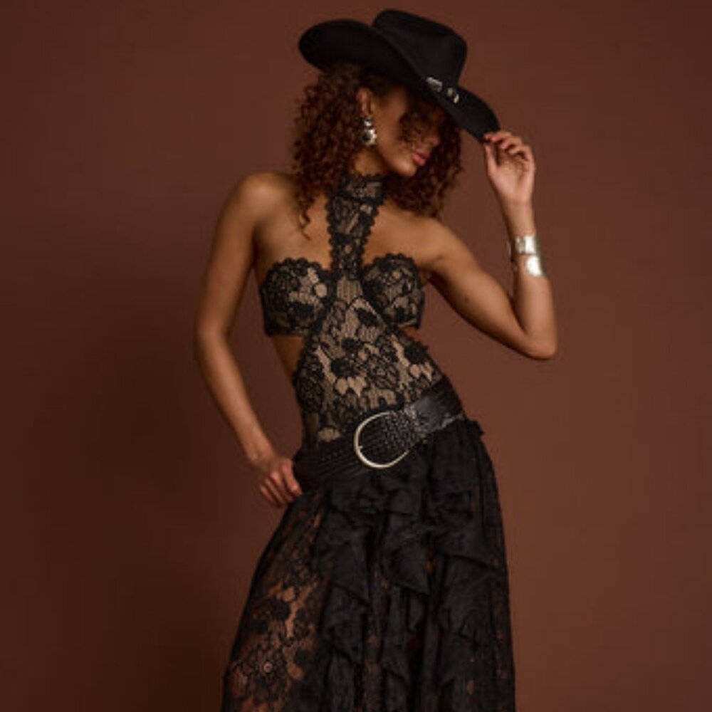 🖤 Princesa Black Lace Dress